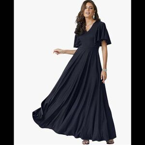 NEW. Modest Long Cocktail Dress. Size 4X.  NAVY